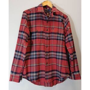 Polo ralph lauren mens small winter flannel plaid shirt salmon red Southwestern